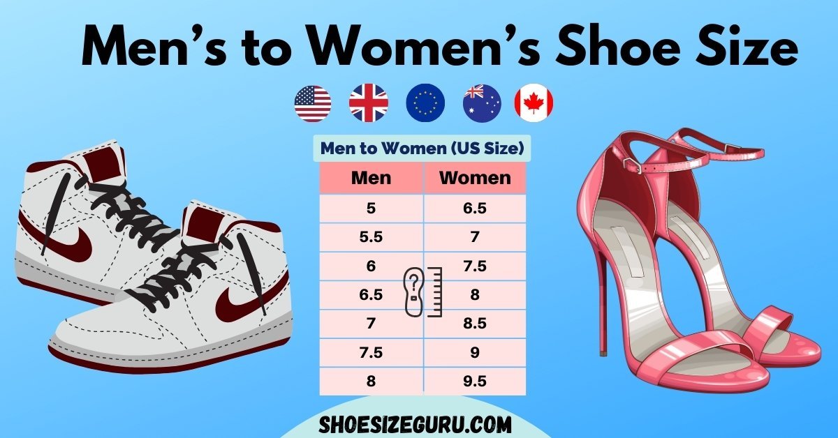 mens to womens shoe size
