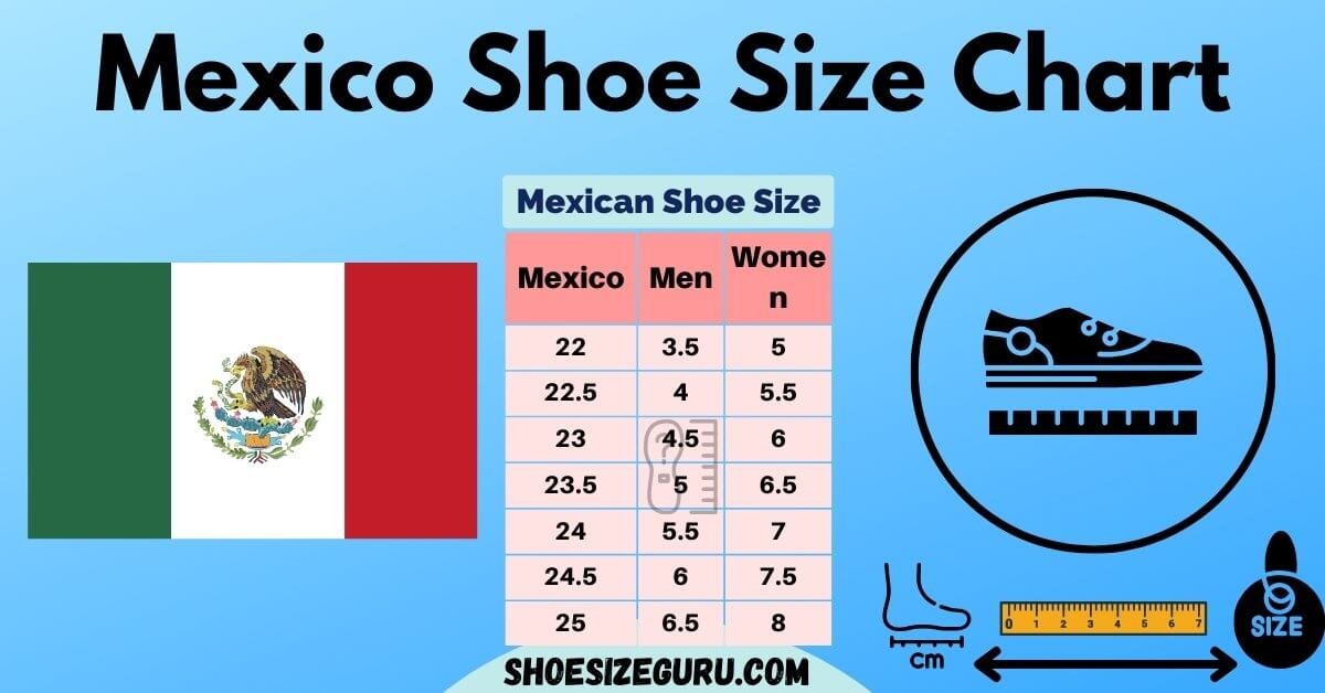 Mexico Shoe Size chart
